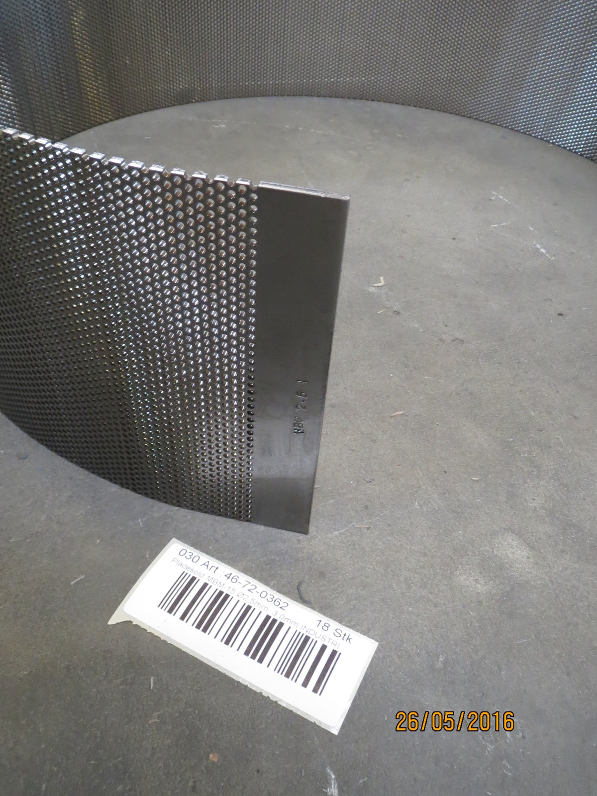 Perforated plate MBM-15 3.00mm D=2.5mm INDUSTRY M&M